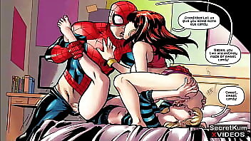Super Girl And Wonder Woman In A Valentine 3some With Spider Man