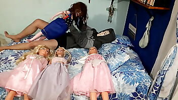 Real Doll Queens In A Princess Blue Dress Orgy